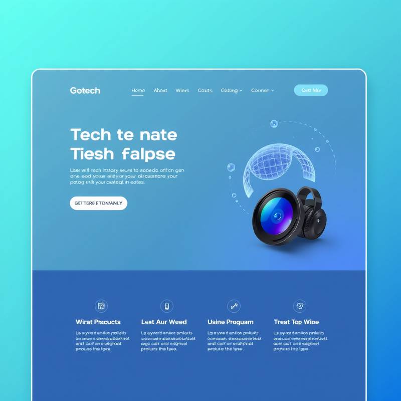 A sleek website redesign for a tech startup, emphasizing usability and innovation.