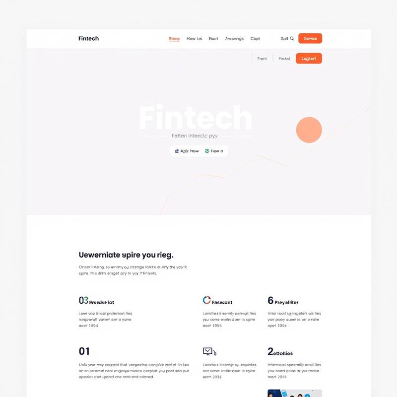 Clean and professional website designed for a fintech startup, highlighting user-friendly financial tools.