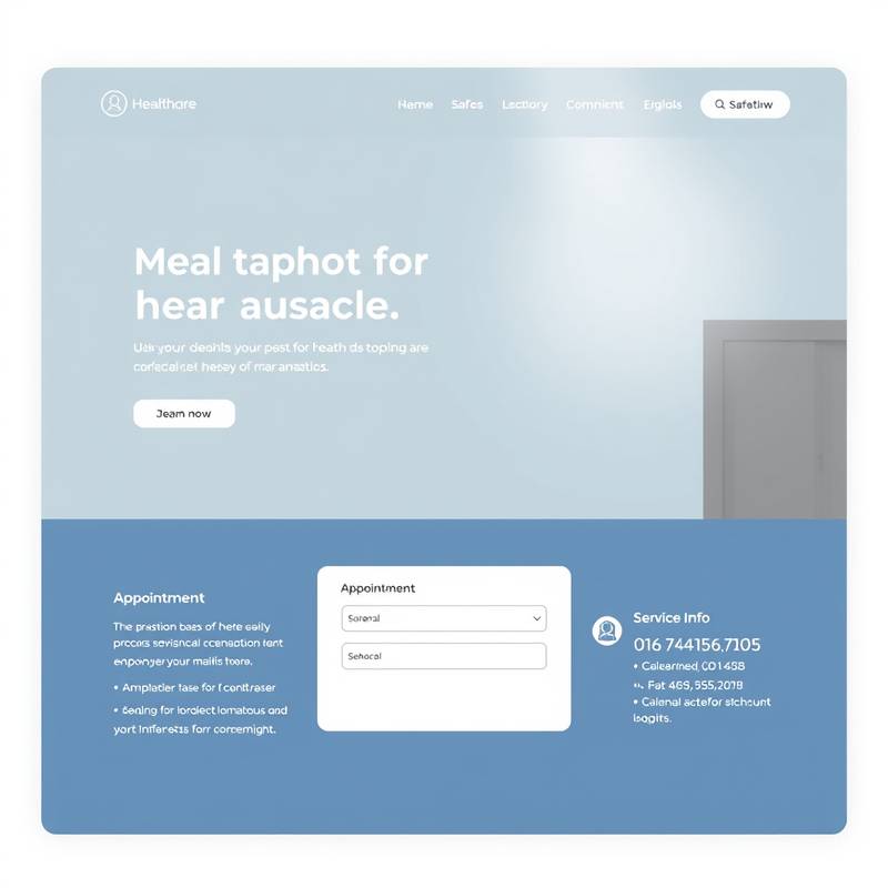 Full view of the healthcare provider's website with appointment booking and service information.