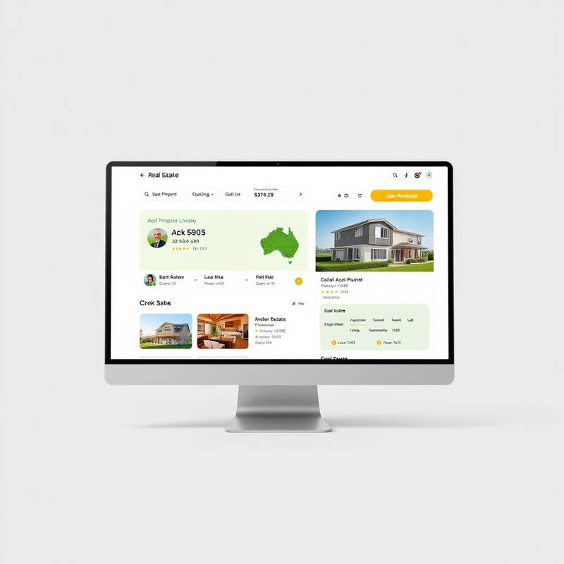 Full view of the real estate platform showcasing property listings and account management features.