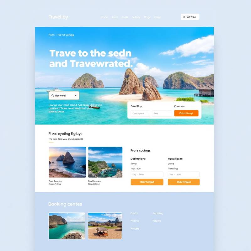 Full view of the travel agency website showcasing destination photos and booking options.