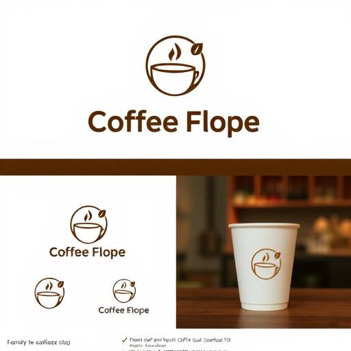 Graphic design showcasing a new logo and branding for a local coffee shop.