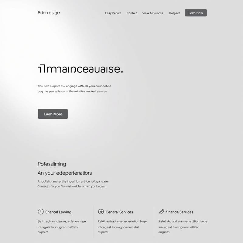 Image of a clean and professional website created for a financial services company.