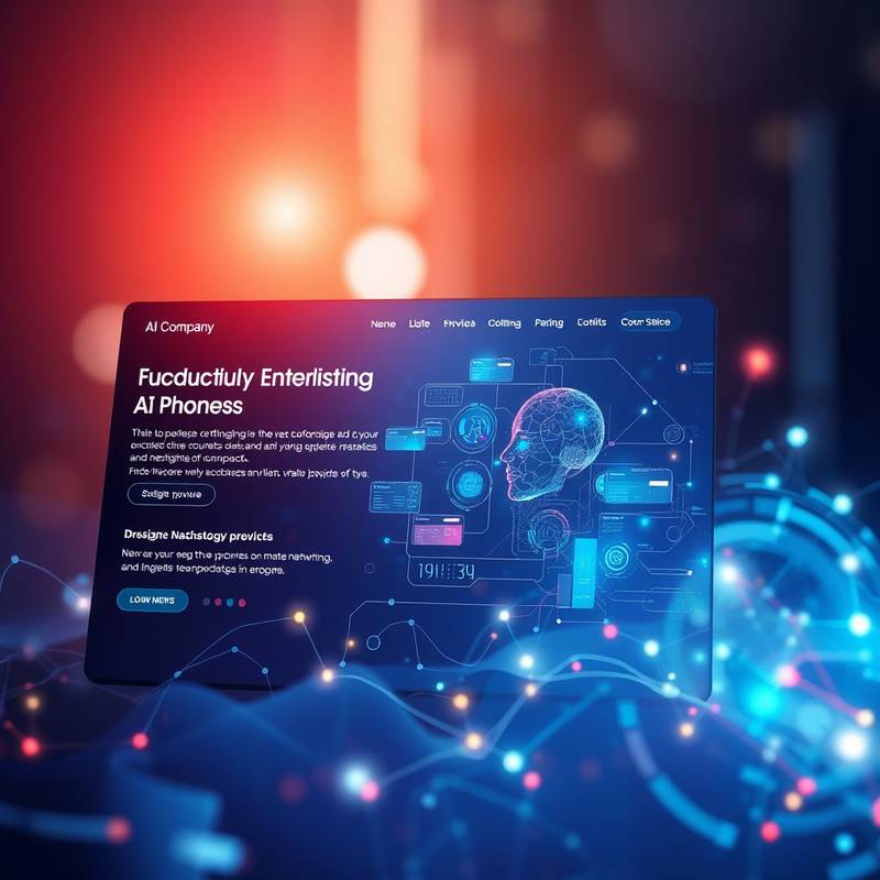 Innovative web design for an AI company, featuring interactive elements and cutting-edge technology visuals.
