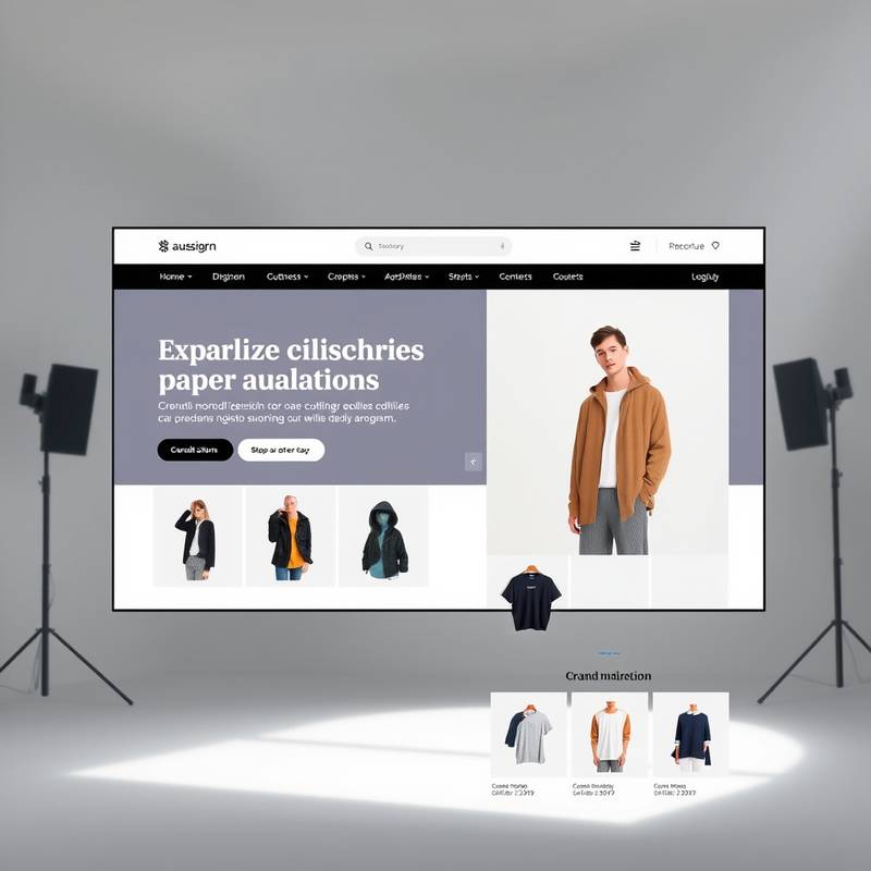 Screenshot of a modern e-commerce website designed for a clothing brand.