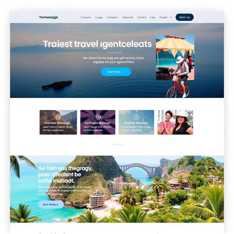 Website design for a travel agency, featuring vibrant imagery and easy navigation.