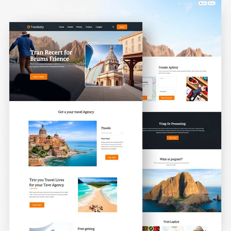 Website design for a travel agency, featuring vibrant imagery and easy navigation.